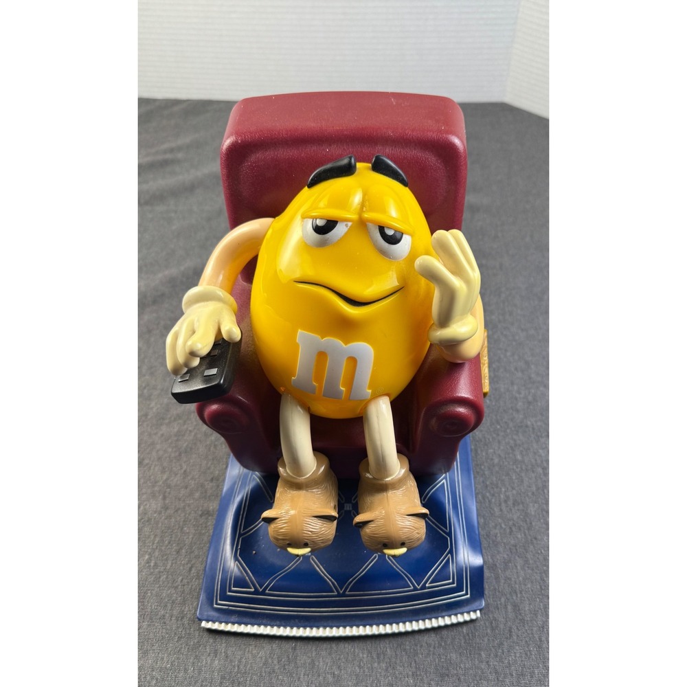 M and M Yellow Candy Dispenser Couch Potato 1999 Collectible‎